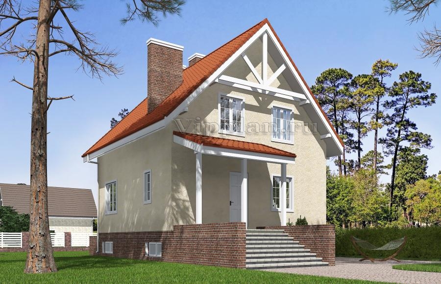 Одноэтажный дом с подвалом, мансардой и четырьмя спальнями