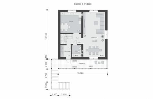 Одноэтажный дом с подвалом, гаражом и мансардой